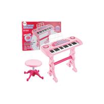 Elektroninis pianinas vaikams su mikrofonu, 37 klavišų, rožinis