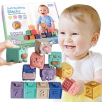 Sensoriniai blokeliai WOOPIE BABY dėlionė, skaičiavimo mokymasis, 12 vnt