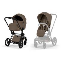 Universalus vežimėlis Cybex Priam Comfort Matt Black 2in1, Coconut Brown