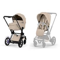 Universalus vežimėlis Cybex ePriam Comfort Matt Black 2in1, Cozy Beige