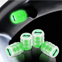 For Jeep 4Pcs Car Wheel Luminous Valve Caps Night Glowing Tire Decoration Stem Cover For Jeep Renegade Wrangler Commander JPB