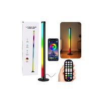 RGB kampinis stovas LED šviestuvas su muzikos režimu, valdomas per programėlę ir nuotolinio valdymo pultą, 90 cm