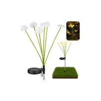 Dekoratyvinė sodo saulės lempa Grybai su šilta LED, 70 cm