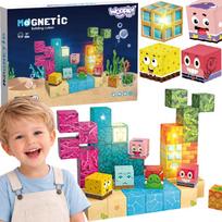 Magnetinis konstruktorius WOOPIE blokeliai Montessori jūros dėlionė 3D, 63 vnt