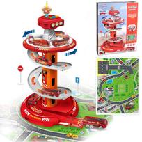 Automobilių garažas WOOPIE su spiraline trasa
