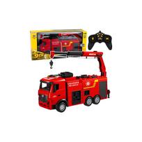Gaisrinis automobilis su kranu ir vandens patranka, nuotoliniu būdu valdomas RC „Huina“, mastelis 1:18