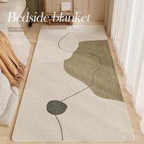Manshuo Bedside Rug, Bedroom Faux Cashmere Bedside Carpet, Thick Non-Slip Room Mat, Wabi-Sabi Style High-End Sofa And Coffee Table Rug