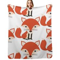 Fox Child Throw Blanket Luxurious Soft Fuzzy Blanket for Sofa Bed Size: 75*100cm, Weight: 230 GSM red