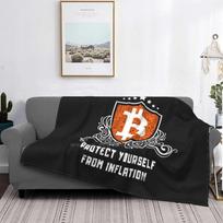 Bitcoin Shield Against Inflation Soft Warm Light Thin Blanket Bitcoin Shield Blockchain Cryptocurrency Hodlers Inflation Size: 75*100cm, Weight: 230 GSM