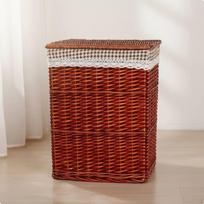 Nendinė skalbinių krepšys su dangčiu Didelės talpos tekstilės konteineris Skalbinių krepšio įdėklas Rotango Drabužiai 37x27x45cm Brown Coffee Plaid gray