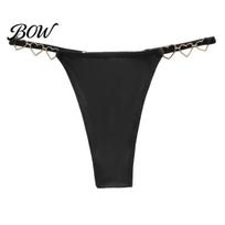 Breathable Women Thong G-String Thong, Low Rise Panties with Shiny Strap & Skin Friendly Heart Ring, Stretch No Show T-back Underwear for Ladies L juoda
