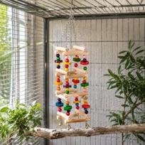 Wooden Bird Ladder Colorful Swing AntiBoredom Parrot Climbing Toy for Parrots,