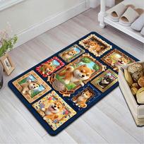Doggy Frames Collection Pattern Rug Floor Mat for Living Room or Bedroom Soft and Comfortable Carpet a Gift for Birthday and Holiday. 40x60cm( 15x23in ) įvairiaspalvis