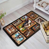 Boston Terrier Frames Pattern Rug Floor Mat for Living Room or Bedroom Soft and Comfortable Carpet a Gift for Birthday and Holiday. 40x60cm( 15x23in ) įvairiaspalvis
