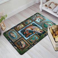 Rainbow Trout Art Pattern Rug Floor Mat for Living Room or Bedroom Soft and Comfortable Carpet a Gift for Birthday and Holiday. 40x60cm( 15x23in ) įvairiaspalvis
