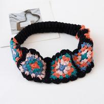 Colorful Hollow Crochet Bandana Flower Women Hair Scarf Cute Ethnic Style Hair Band  Travel Style 3