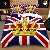 Crown Duvet Cover Set UK Flag Bedding Set Digital Print Microfiber Quilt Cover For Bedroom Home Decor Bed Sets 135x200cm
