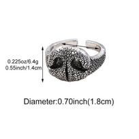 1pcs Creative Funny Ancient Silver Animal Dog Nose Adjustable Opening Rings for Women Fashion Personality Design Jewelry Gifts resizable