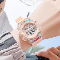 Night Light Sports Kids Watches Waterproof Sports Clock Electronic Wristwatch  Boys Girls oranžinė