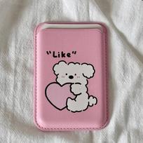 Korean Cute Bow Magnetic Phone Card Holder Fashionable PU Leather Wallet Pocket Ideal Gift for Girls Friends H