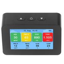 Air Quality Monitor with Time Display CO2 PM2.5 PM1.0 PM10 Tester LCD Screen Air Detector English Version aluminum alloy