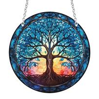 Suncatcher Home Decoration Panel with Chain and Hook Acrylic Window Wall Hanging Ornament Breath of Life for Window Gothic Decor