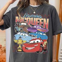 Lightning McQueen Piston Cup Racing Tee, Retro Cars Land Graphic Shirt L