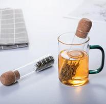 Borosilicate Glass Tea Infuser Tube with Fine Filter for Loose Leaf Tea - Transparent Tea Strainer for Teapot Brewing One Size