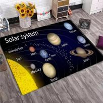 VIKAMA Science Fiction Solar System Rug - A Slip-resistant Rug for Living Room, Children's Bedroom and Home Decoration 80x120cm