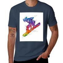 Girl Snowboard Watercolor Sport Gift TShirt Sports Casual Breathable Tee Shirt S