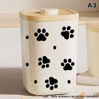 Dog Food Storage Can Sticker Easy Peel Off Label for Cat Food Container Cute Pet Organizer Kitchen A3