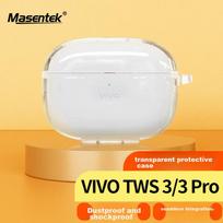 Bluetooth Charging Case for VIVO TWS 3 & 3 Pro Earphones, IQOO 2e/4/5/3e/3i/1e/1i/air, Soft TPU Protective Cover, Shockproof Transparent Accessory