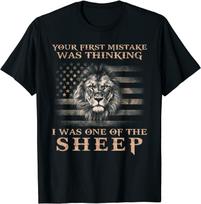 New ! Lion Your First Mistake Was Thinking I One Of Sheep T-Shirt XXXXL