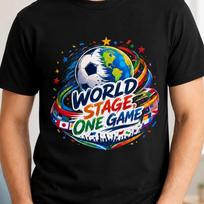 WC World Stage One Game Shirt, Soccer Fan Graphic Tee, Match Day Gift for Football Lovers M