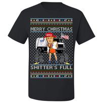 Ugly Christmas T-Shirt Donald Trump Merry Christmas Shitter's Full Tee Shirt L