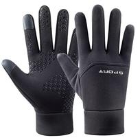Gloves Male Two Finger Out Full Finger Gloves Protective Mittens Cycling Gloves TouchScreen Mittens black-A