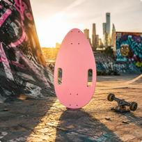 Mini Skateboard Deck PreDrilled Teardrop Carry Cutouts Sports Gear Pink