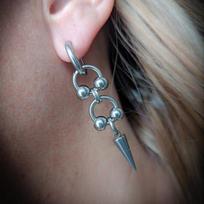 Punk Jewelry Stitching Hoop Rivet Earrings For Women Grunge Chain Accessories Drop Earrings Fashion Jewelry Goth Earrings Gifts ONESIZE