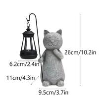IP44 Waterproof Garden Cat Figurine UV Resistant Resin Material Solar Lantern Auto On/Off Solar Lights LED Lamp Yard Decoration
