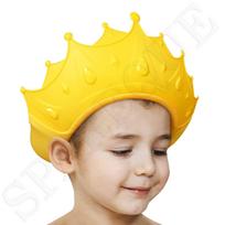 SPAREQUE Baby bath Shower Cap,Bath Visor hat for Eye and Ear wash Protection,Adjustable Silicone Bathing Crown Waterproof Shampoo hat for Washing H