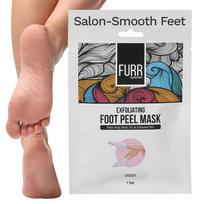 FURR Glycolic Acid & Salicylic Acid Peeling & Exfoliating Foot Mask | Reduces Dry Skin & Hard Calluses| Exfoliates,Moisturizes & Hydrates Feet | No