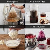 2 pcs Nylon Fine Mesh Filter Bag Food Grade Brewing Filter Pouch Home Brew Strainer Bag  Cold Brew 20*30cm