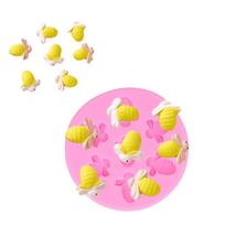 Non-Stick Bee Shaped Cake Mold Food Grade Silicone Fondant Cake Mold  DIY Dessert Decoration rožinė