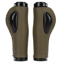 1 Pair Ergonomic Palm Support Leather Bicycle Grips  Mountain Bike Riding alyvuogių žalios spalvos