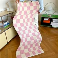 Irregular Checkerboard Bedroom Rug Modern Fashion Classic Lattice Living Room Polyester Carpet Cute Girly IG Decoration Home Mat Customizable size rožinė