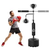 4-in-1 Boxing Punching Bag, Freestanding with 2 Speed Bals, 360° Reflex Bar, 160-230cm Adjustable Height, Black 88 x 50 x 230 cm juoda
