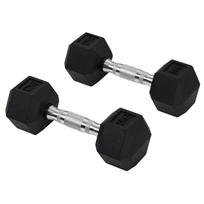 2x5kg Rubber Dumbbell Sports Hex Weights Sets Gym Fitness Lifting Home 10.5 x 10.5 x 27.2 cm
