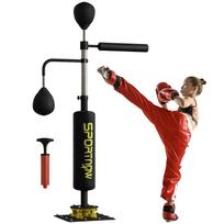 Boxing Bag, Freestanding Punching Bag, with Reflex Bar, Speed Balls, Black 107 x 36 x 205 cm