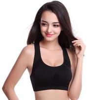 Women Mesh Breathable Seamless Sports Bra Shockproof Fitness Yoga Gym Vest M juoda
