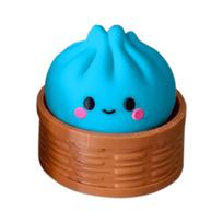 Steamed Bun Toy, 3D Printed Clicker Stress Keychain, Novelty Keycap Decor for Backpack S mėlyna